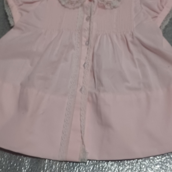 Vintage A Little Angel Pink Smock Dress 3 Months Short Puffy Sleeves vintage. Co - Picture 2 of 7